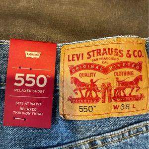 Levi’s 550 men’s shorts. New with tags. 36” waist.
